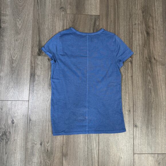 Madewell Essential Slim Tee WMNS S Delphinium Blue Lightweight Cotton Pullover - Picture 6 of 9